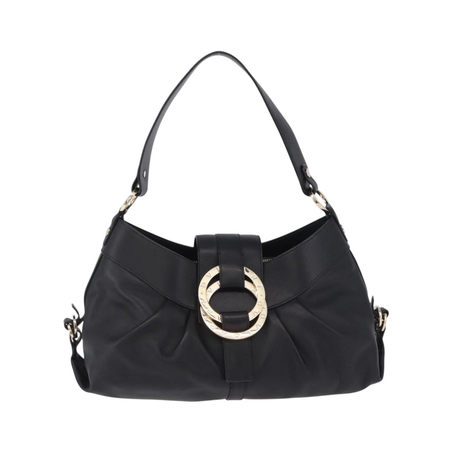 Bvlgari Chandra Hobo Leather, Black, Leather, Handbag