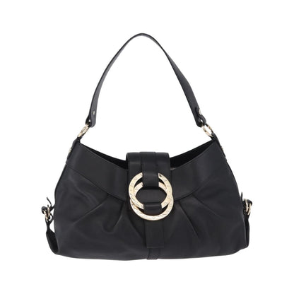 Bvlgari Chandra Hobo Leather, Black, Leather, Handbag