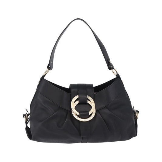 Bvlgari Chandra Hobo Leather, Black, Leather, Handbag