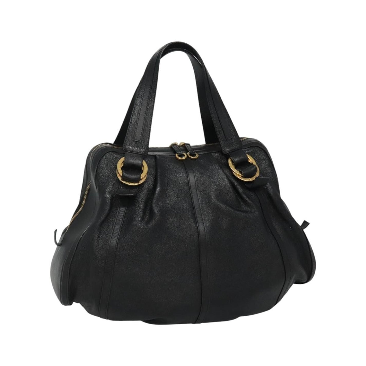 Bvlgari Chandra Leather, Black, Leather, Shoulder Bag