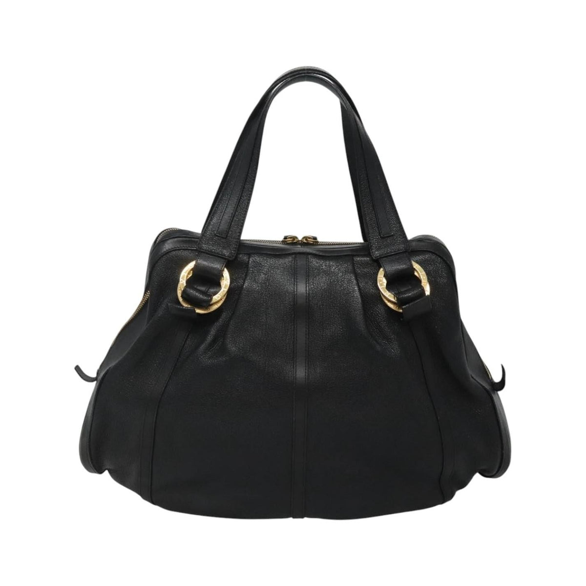 Bvlgari Chandra Leather, Black, Leather, Shoulder Bag