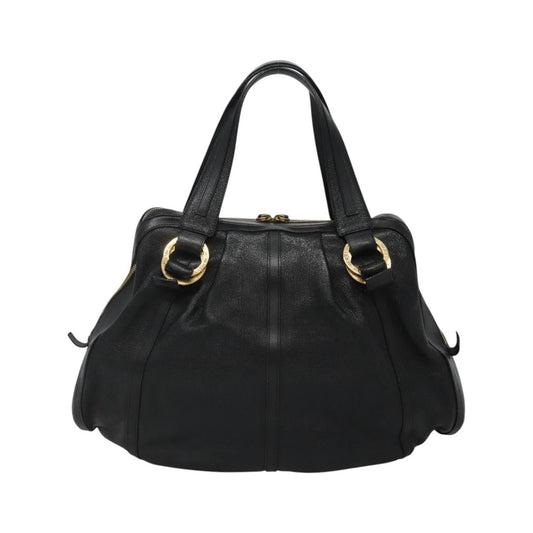 Bvlgari Chandra Leather, Black, Leather, Shoulder Bag