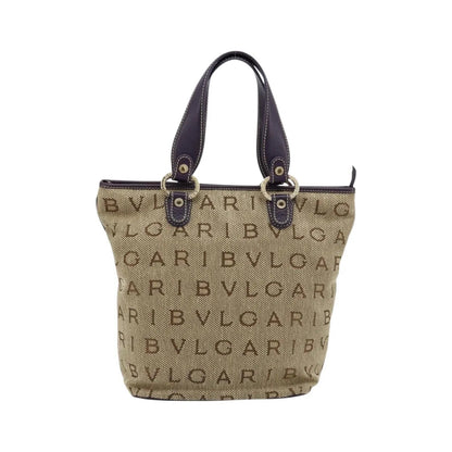 Bvlgari Logomania Canvas, Beige, Canvas, Tote Bag