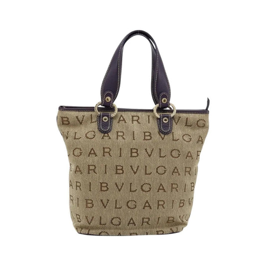 Bvlgari Logomania Canvas, Beige, Canvas, Tote Bag