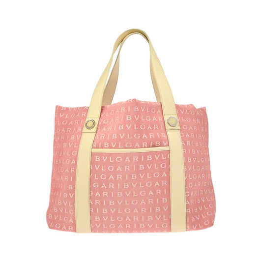 Bvlgari Logomania Canvas, Pink, Canvas, Tote Bag