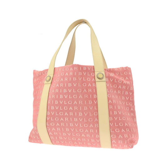 Bvlgari Logomania Canvas, Pink, Canvas, Tote Bag