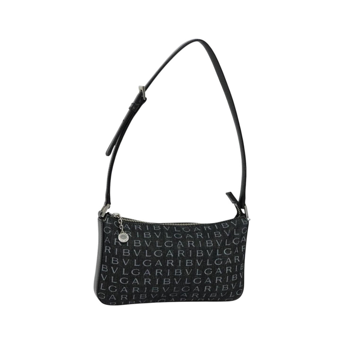 Bvlgari Logomania Canvas, Black, Canvas, Shoulder Bag