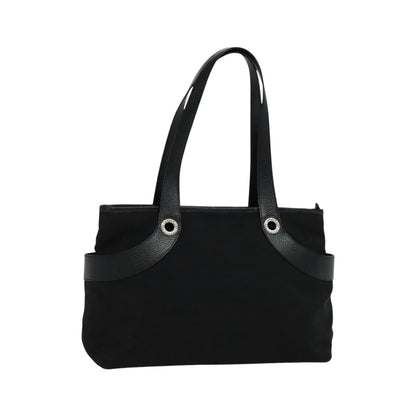 Bvlgari Logomania Canvas, Black, Canvas, Shoulder Bag