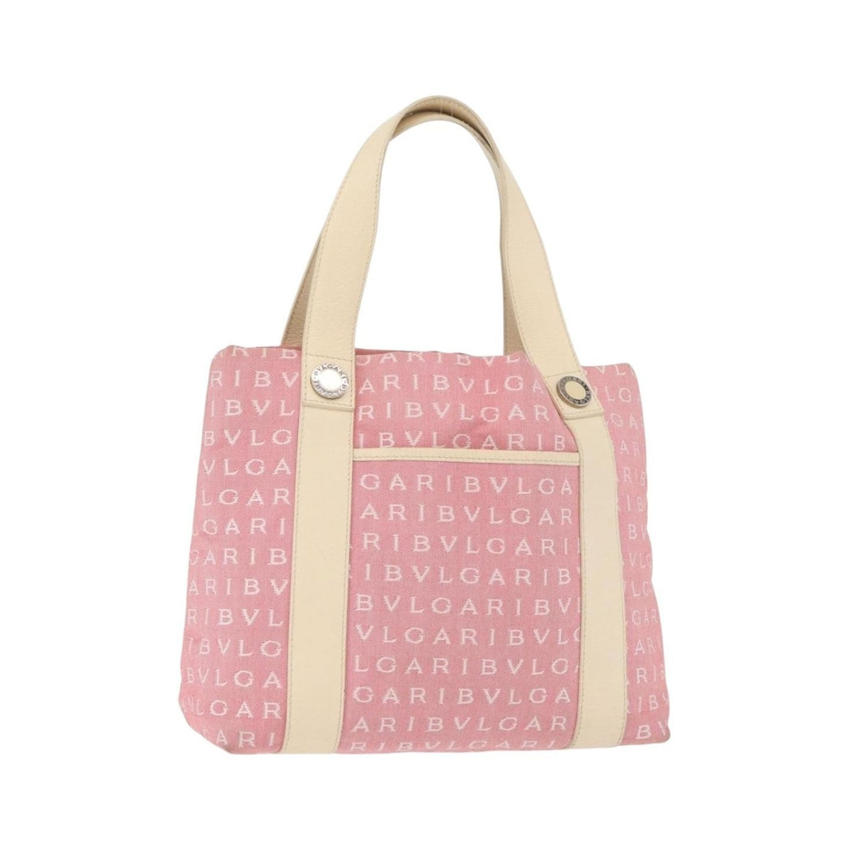 Bvlgari Logomania Canvas, Pink, Canvas, Shoulder Bag
