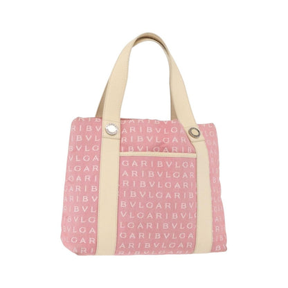 Bvlgari Logomania Canvas, Pink, Canvas, Shoulder Bag