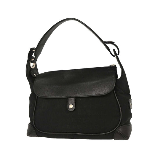 Bvlgari Logomania Canvas with Leather, Black, Leather, Shoulder Bag