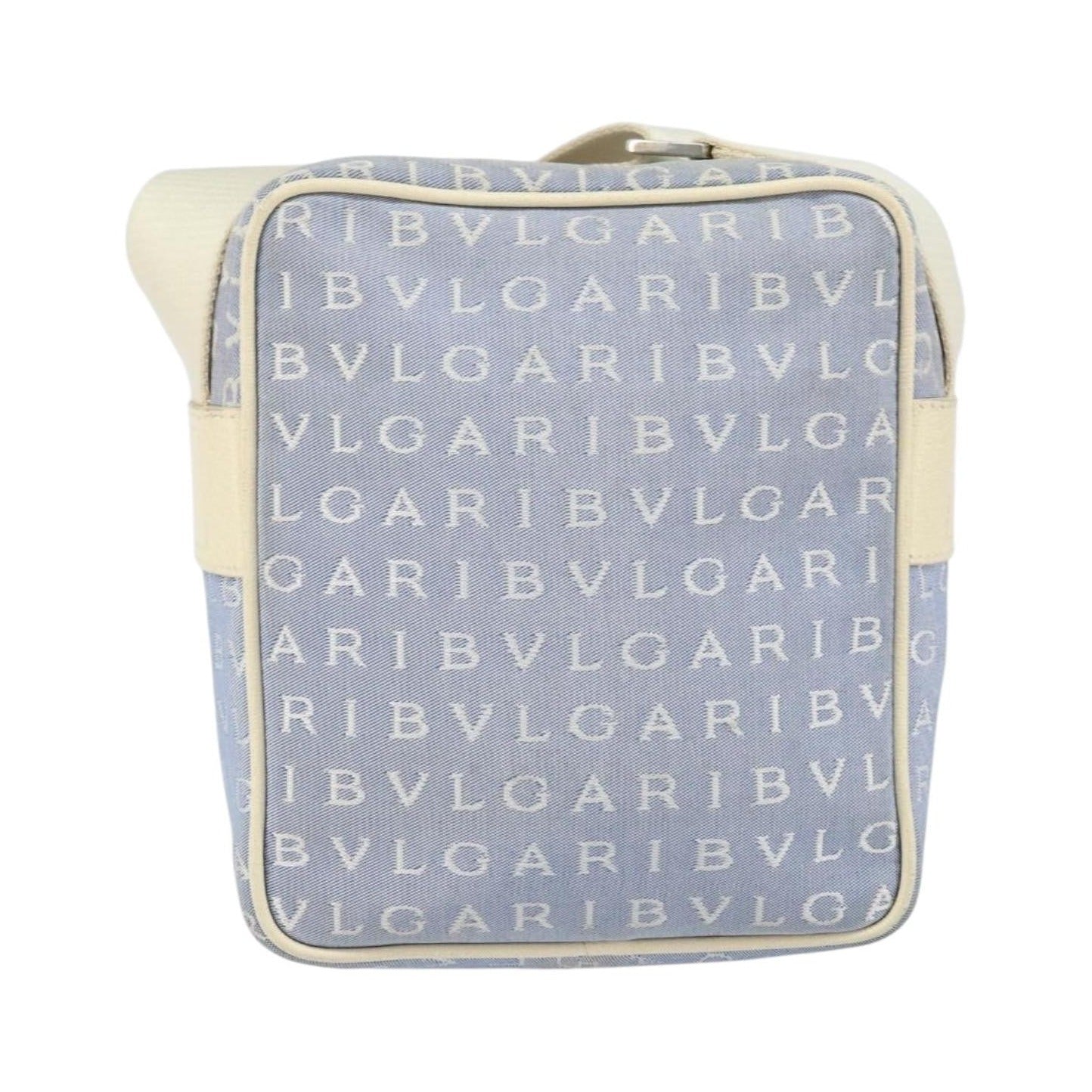 Bvlgari Logomania Canvas with Leather, Blue, Canvas, Shoulder Bag
