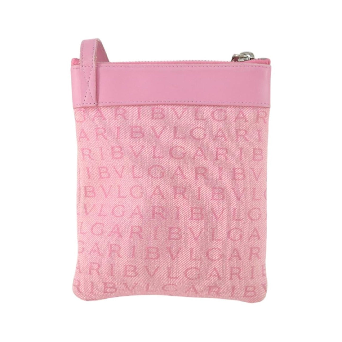 Bvlgari Logomania Canvas with Leather, Pink, Canvas, Shoulder Bag