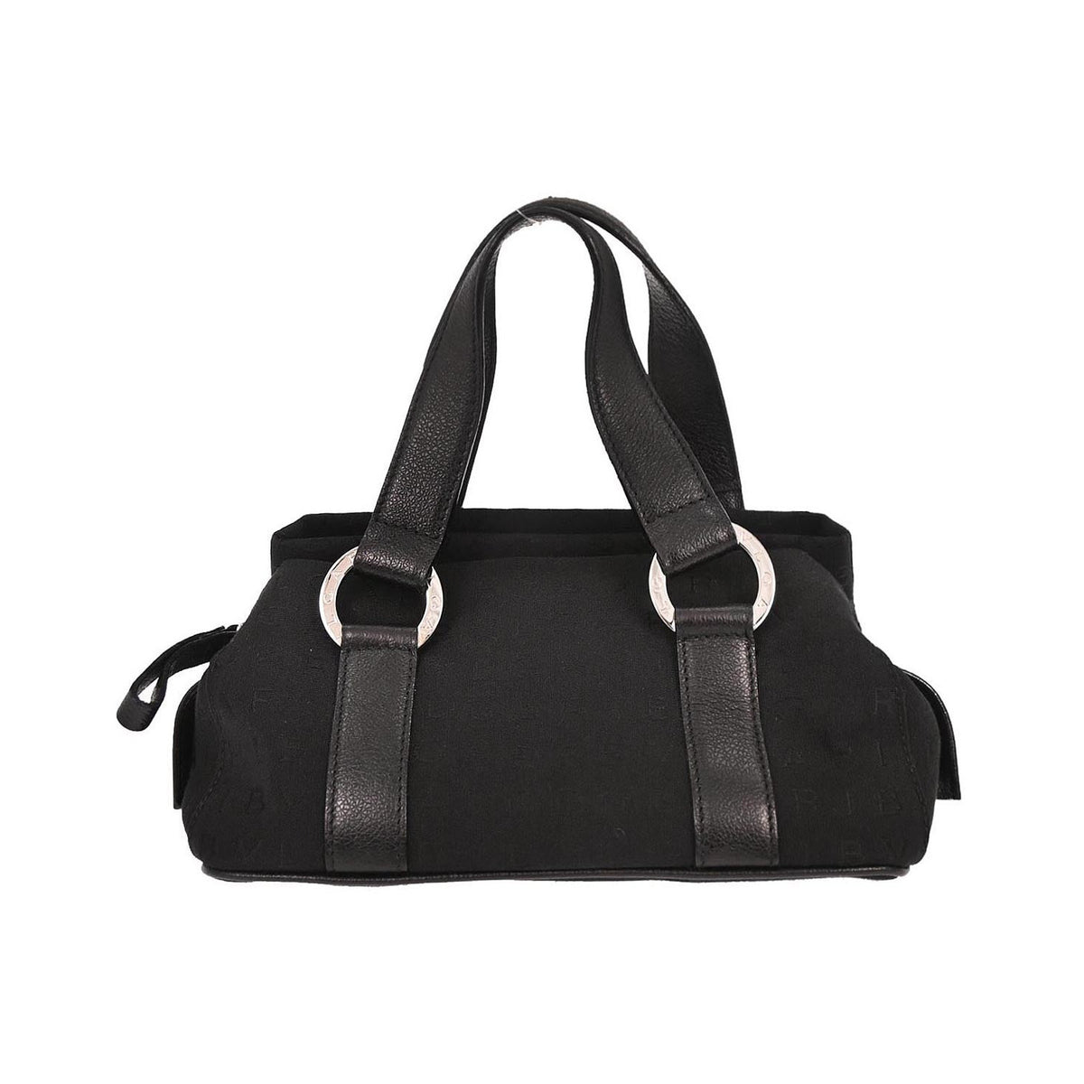 Bvlgari Logomania Handbag Canvas, Black, Canvas, Handbag