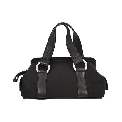 Bvlgari Logomania Handbag Canvas, Black, Canvas, Handbag