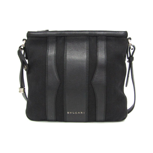 Bvlgari Open Hobo Leather, Black, Leather, Shoulder Bag