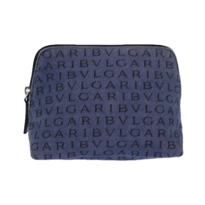 Bvlgari Pouch Canvas, Blue, Canvas, Clutch