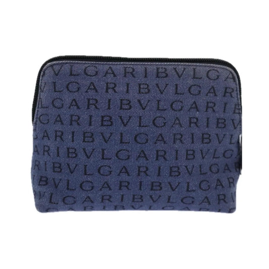 Bvlgari Pouch Canvas, Blue, Canvas, Clutch