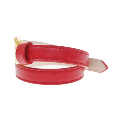 Bvlgari Serpenti Forever Double Wrap Leather, Red, Leather, Bracelet