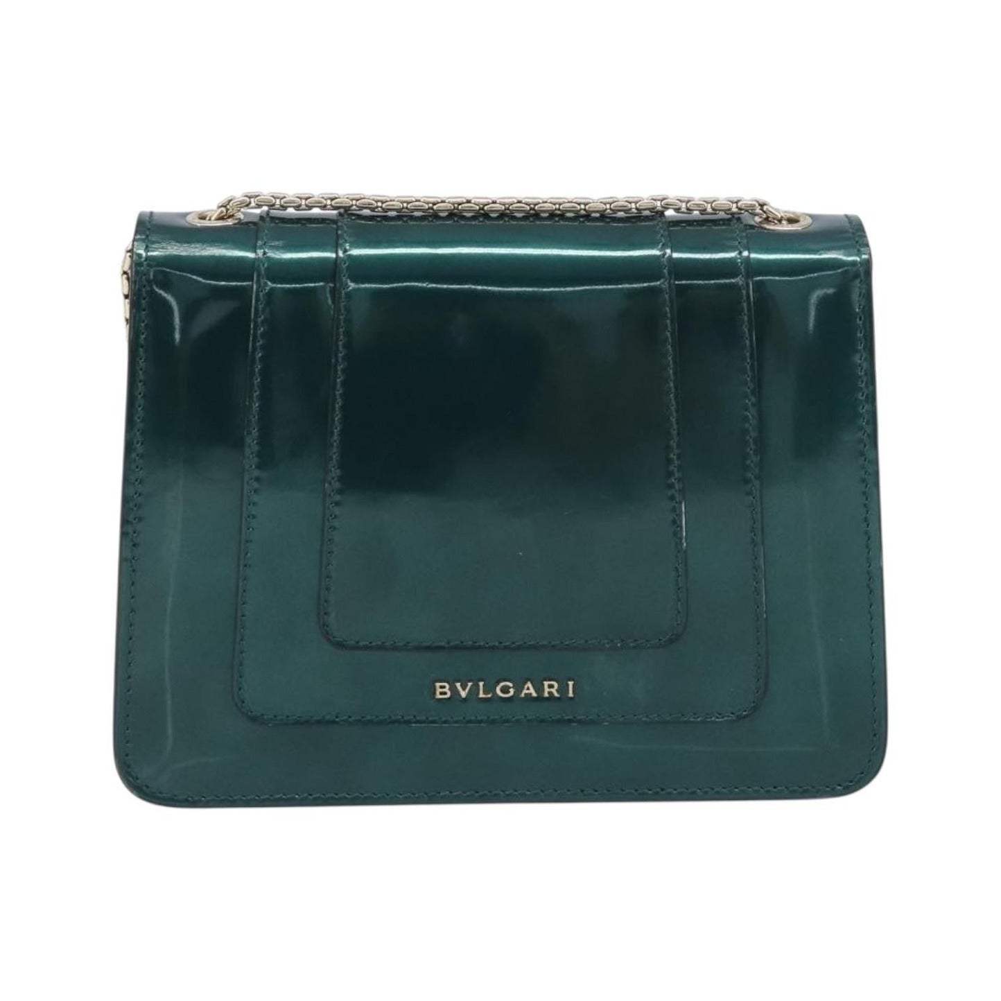 Bvlgari Serpenti Forever Patent, Green, Patent Leather, Shoulder Bag