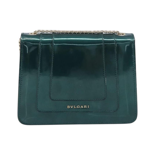 Bvlgari Serpenti Forever Patent, Green, Patent Leather, Shoulder Bag