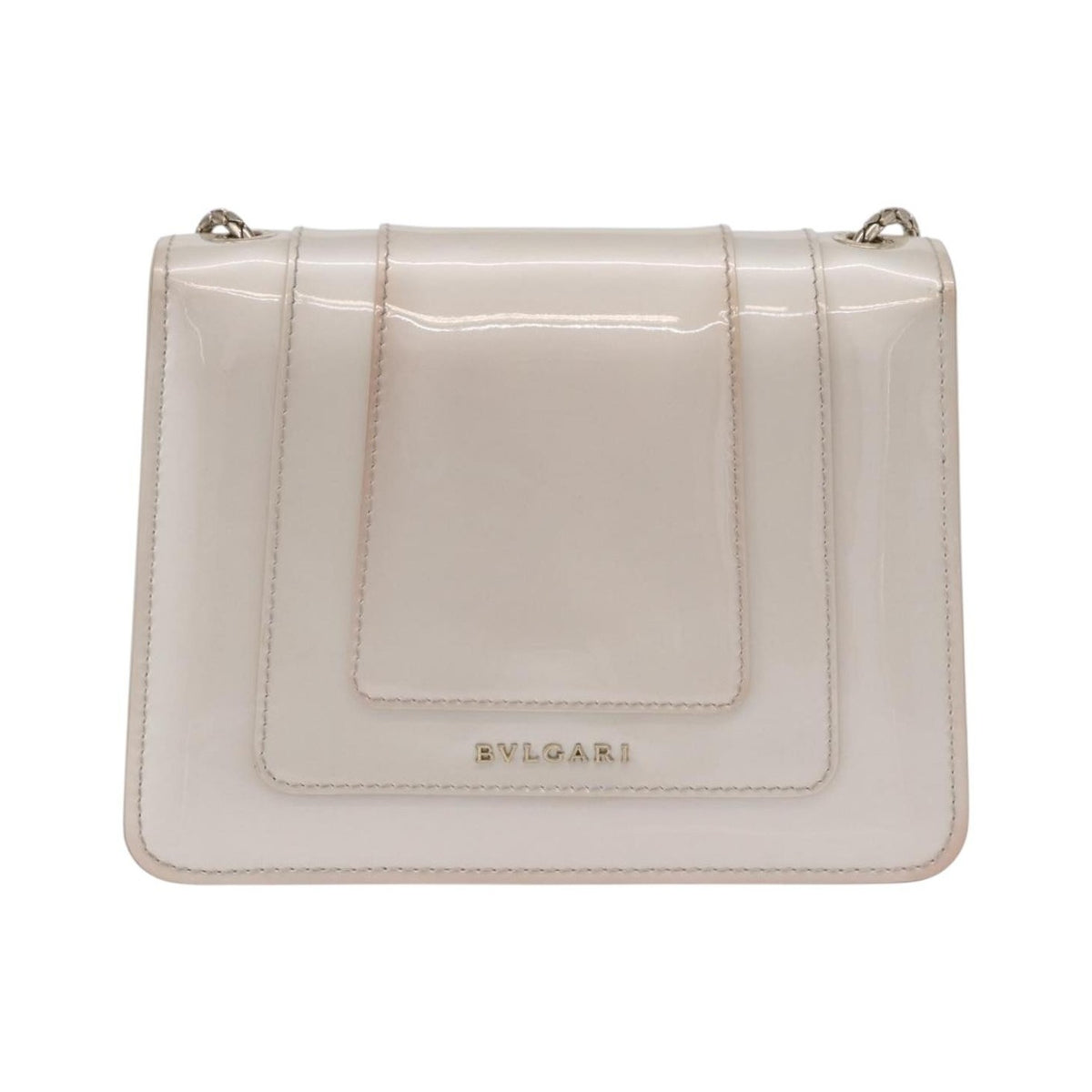 Bvlgari Serpenti Forever Patent, White, Patent Leather, Shoulder Bag