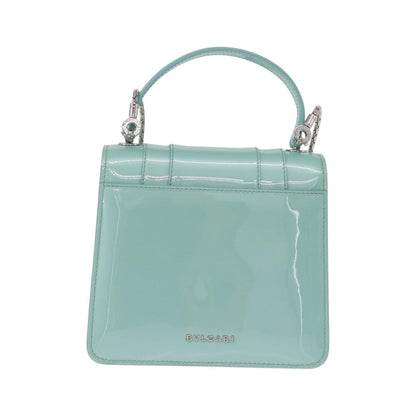 Bvlgari Serpenti Forever Top Handle Patent, Green, Patent Leather, Handbag