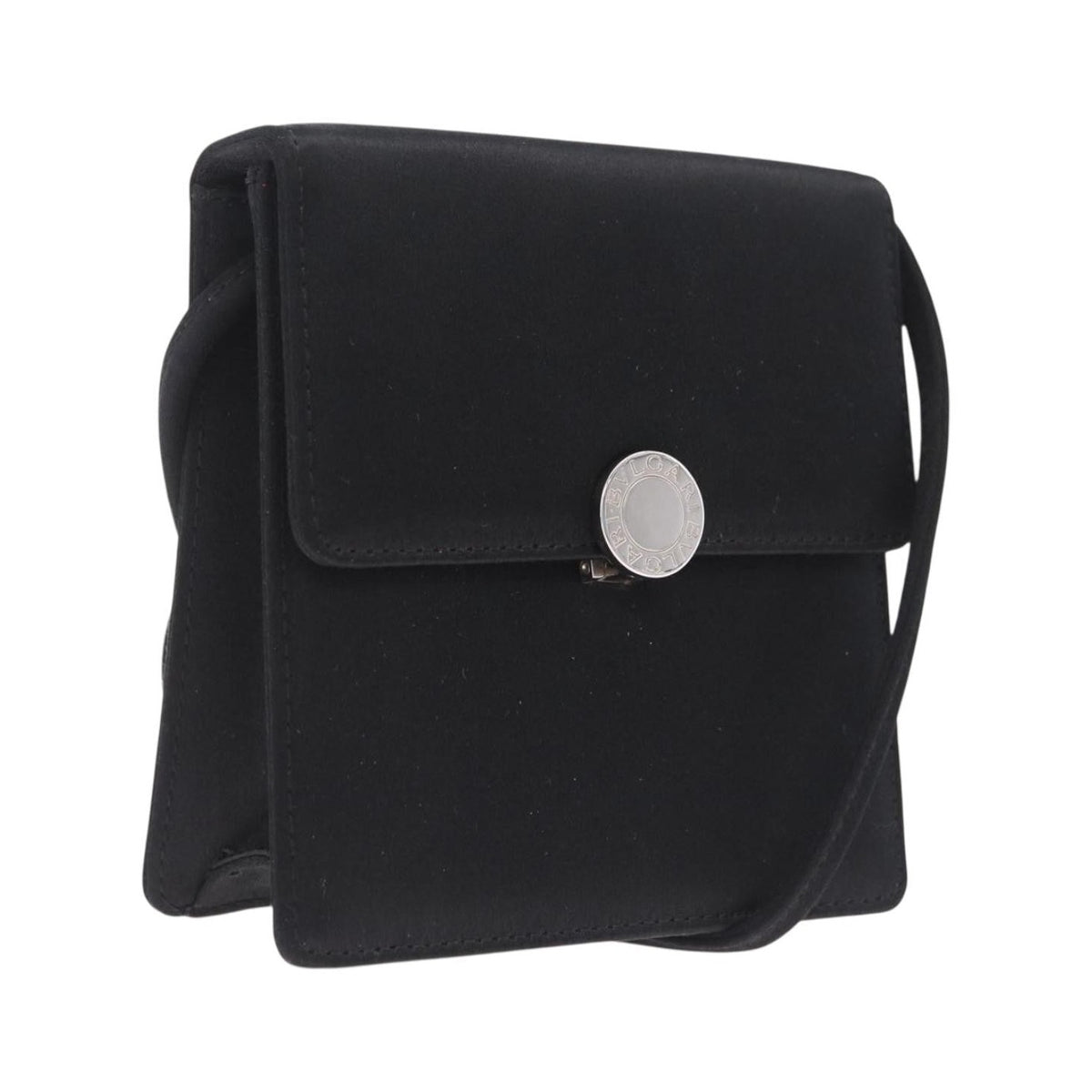 Bvlgari Shoulder Satin, Black, Satin, Shoulder Bag