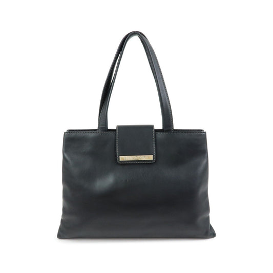 Bvlgari Tote Leather, Black, Leather, Tote Bag