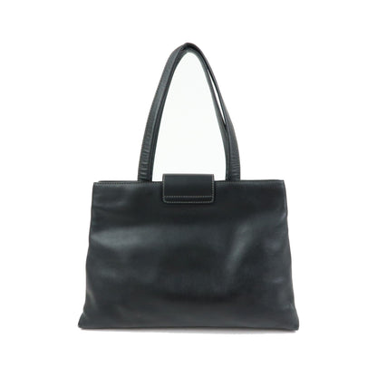 Bvlgari Tote Leather, Black, Leather, Tote Bag