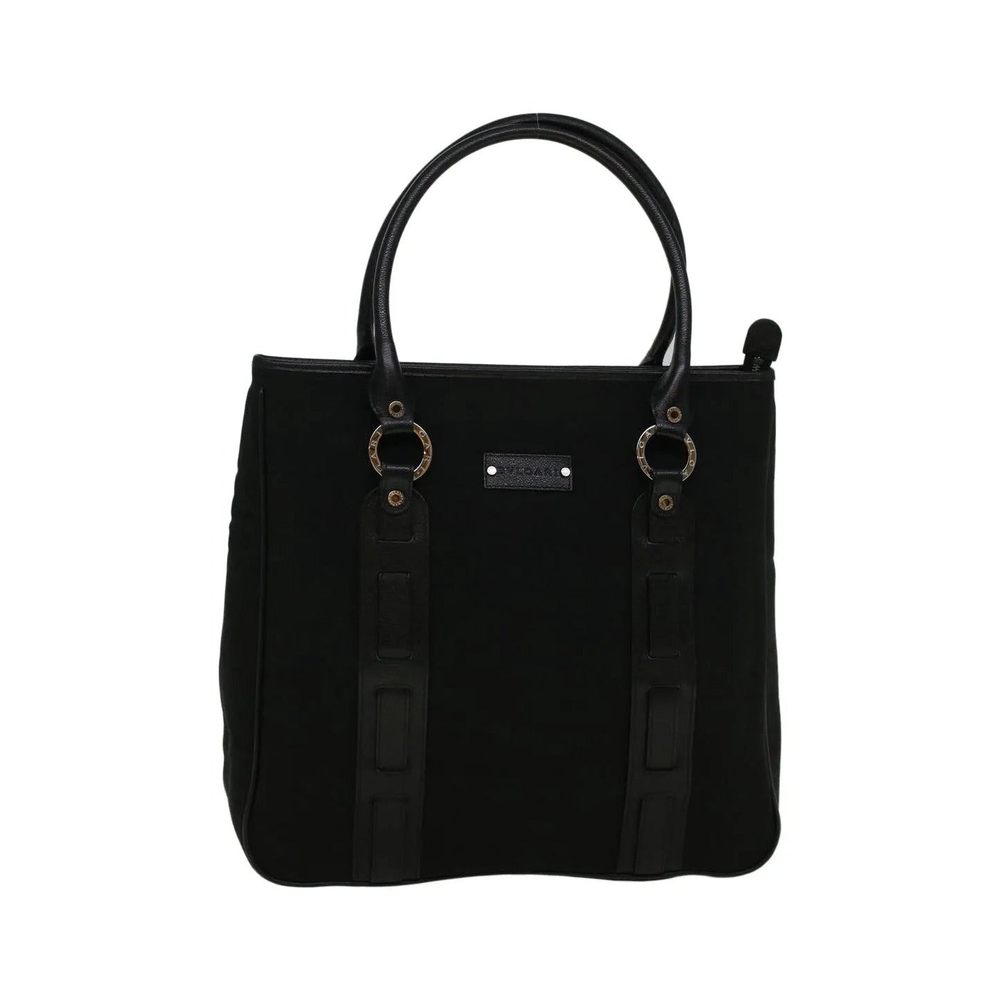 Bvlgari Vintage Canvas, Black, Canvas, Tote Bag