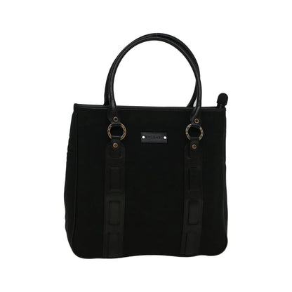 Bvlgari Vintage Canvas, Black, Canvas, Tote Bag