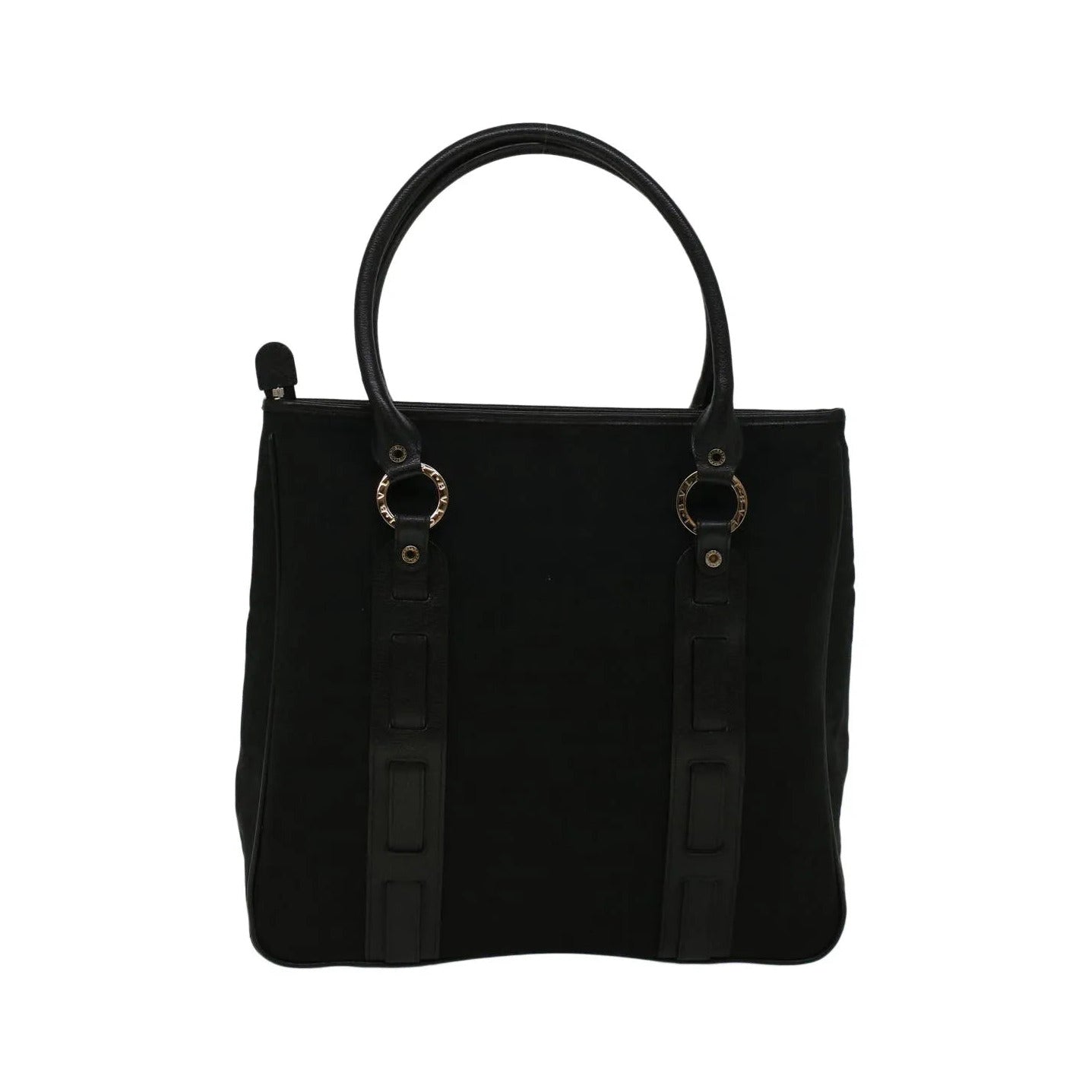 Bvlgari Vintage Canvas, Black, Canvas, Tote Bag