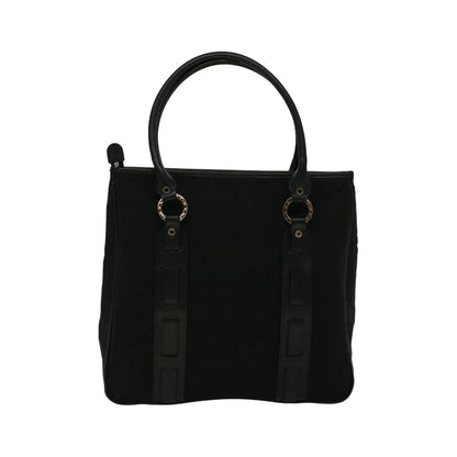 Bvlgari Vintage Canvas, Black, Canvas, Tote Bag