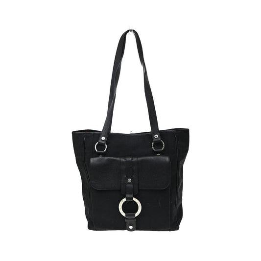 Bvlgari Vintage Canvas, Black, Canvas, Tote Bag