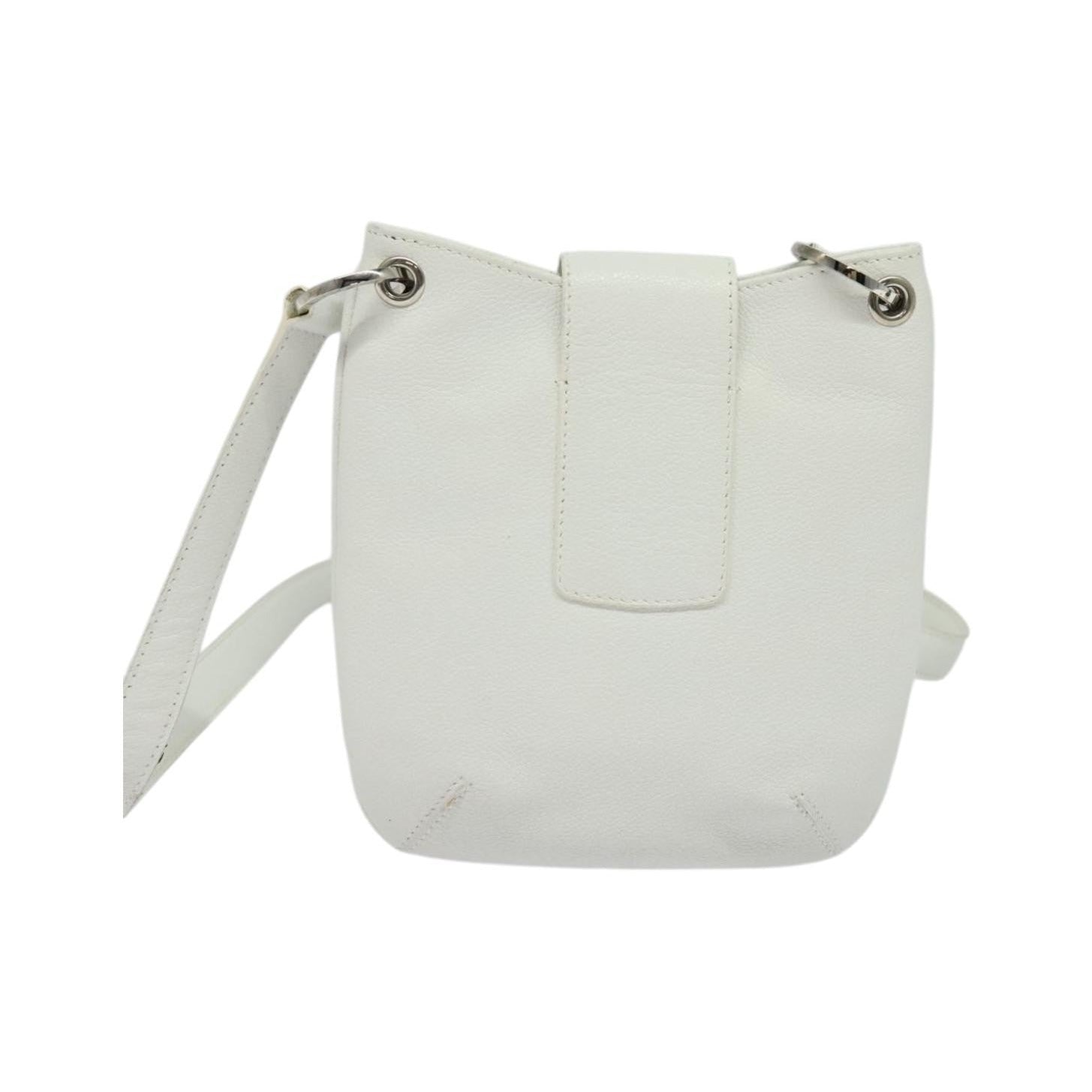 Bvlgari Vintage Leather, White, Leather, Shoulder Bag
