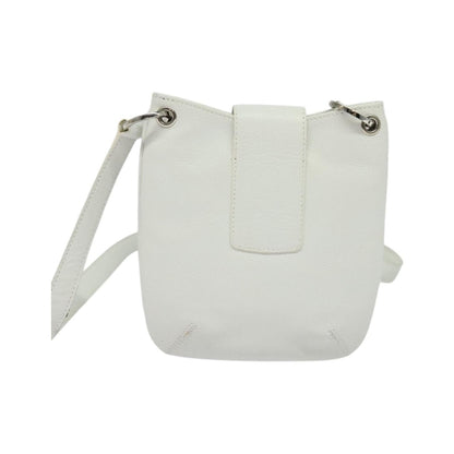 Bvlgari Vintage Leather, White, Leather, Shoulder Bag