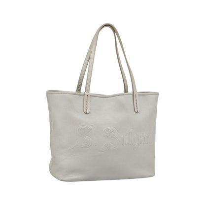 Bvlgari Vintage Leather, Gray, Leather, Tote Bag