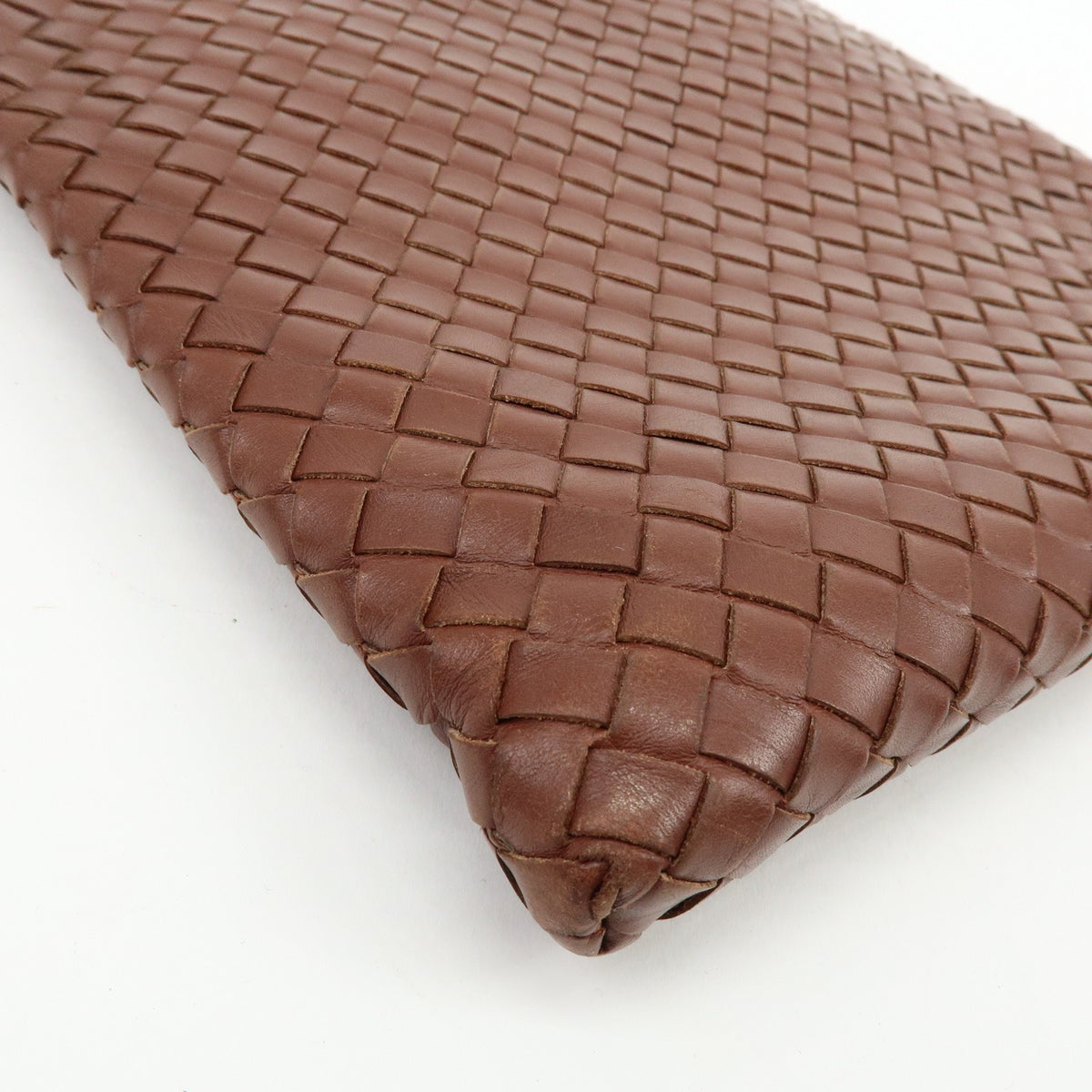 Bottega Veneta Flat Messenger Intrecciato Nappa, Brown, Leather, Handbag