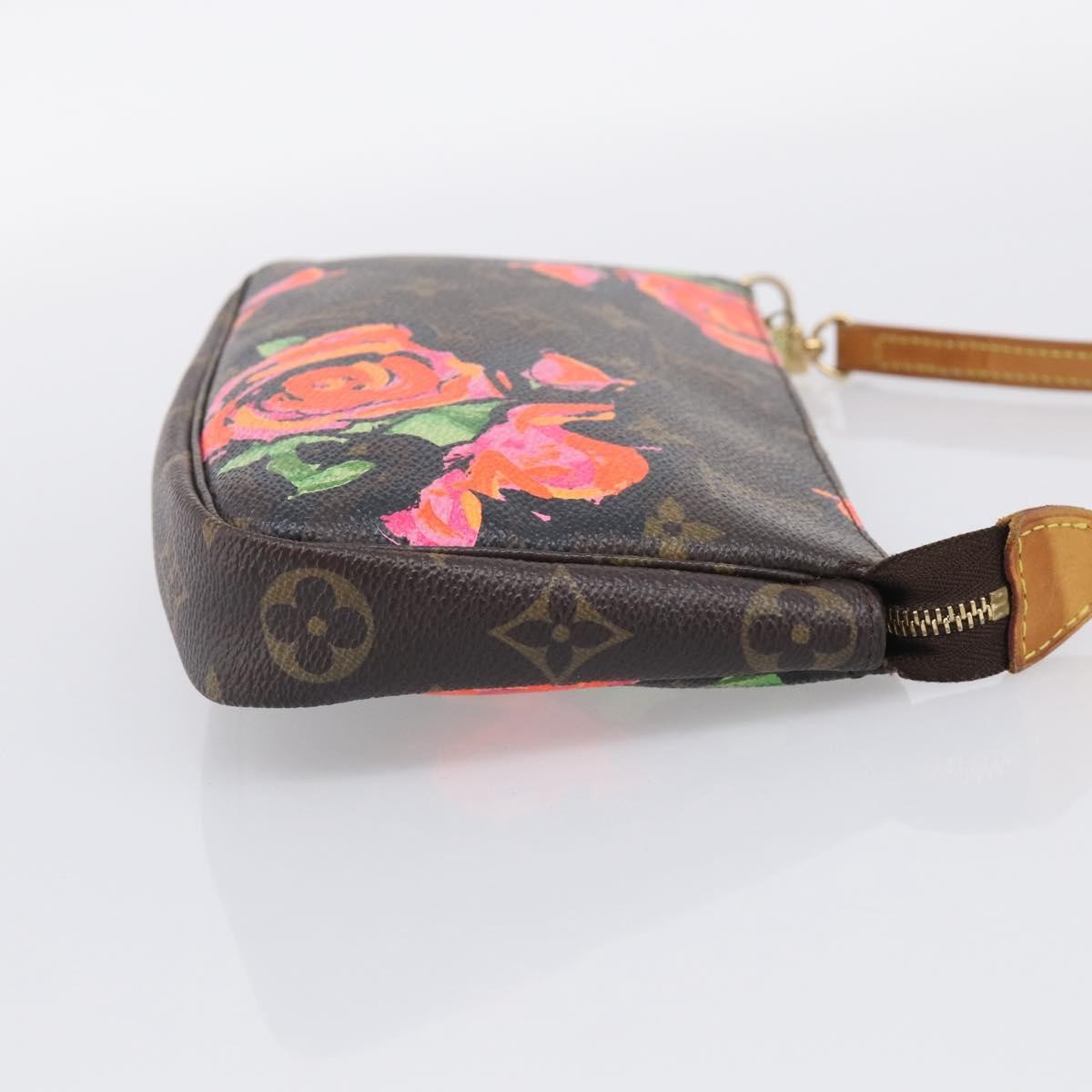 Louis Vuitton Pochette Accessoires Limited Edition Monogram Roses, Multicolour, Canvas, Clutch