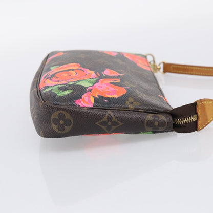 Louis Vuitton Pochette Accessoires Limited Edition Monogram Roses, Multicolour, Canvas, Clutch