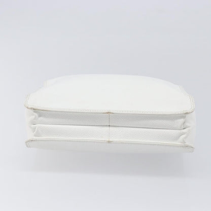 Chanel Vintage Wooden Quilted Caviar, White, Leather, Tote Bag