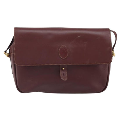 Cartier Must de cartier Leather, Burgundy, Leather, Shoulder Bag