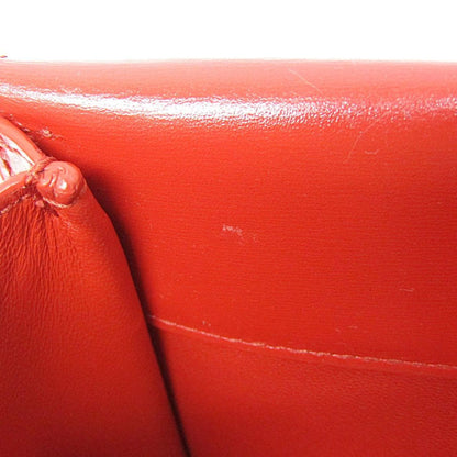 Bottega Veneta Clip Flap Leather, Red, Leather, Handbag