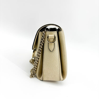 Gucci Interlocking Leather, Beige, Leather, Shoulder Bag
