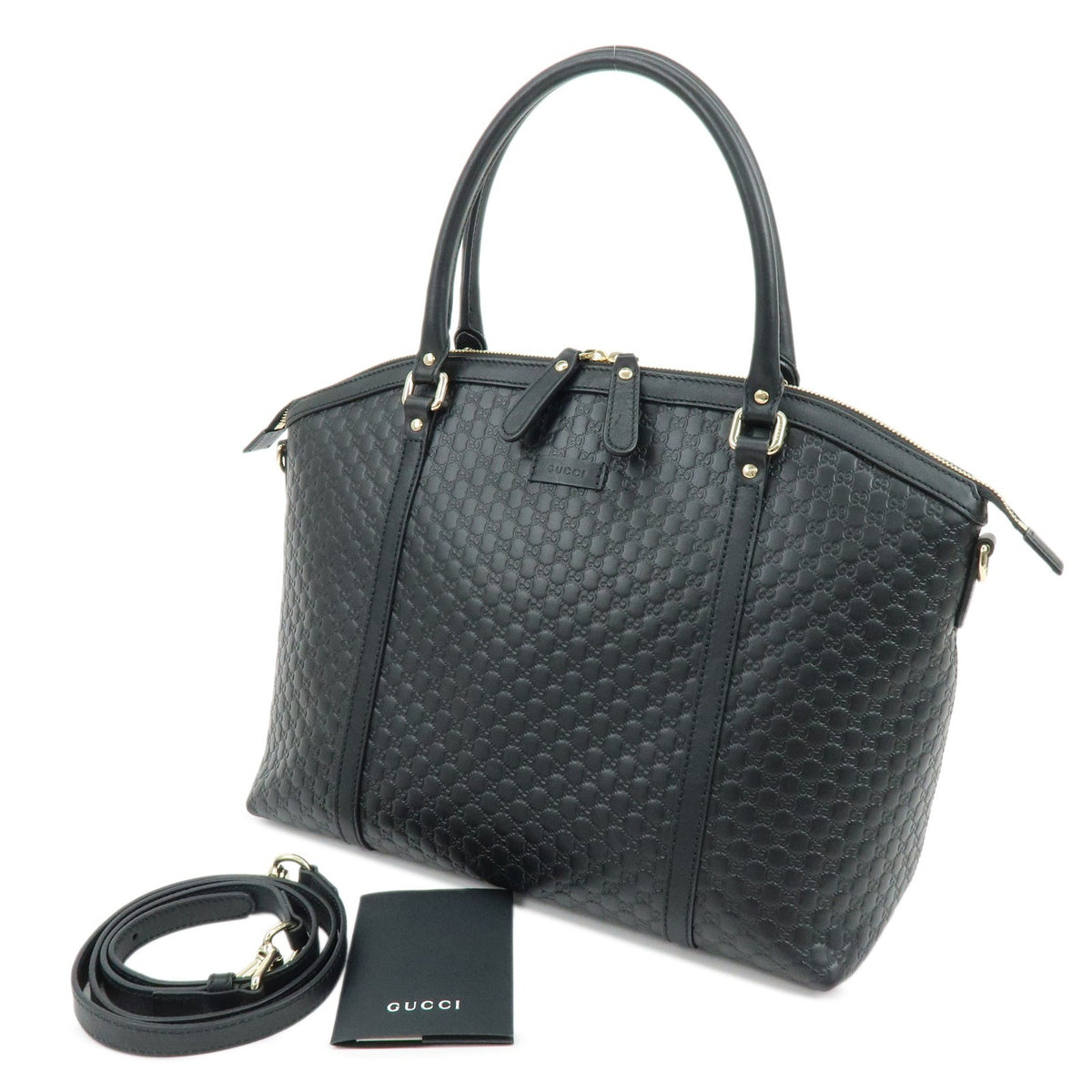 Gucci Guccissima GG Leather, Black, Leather, Handbag