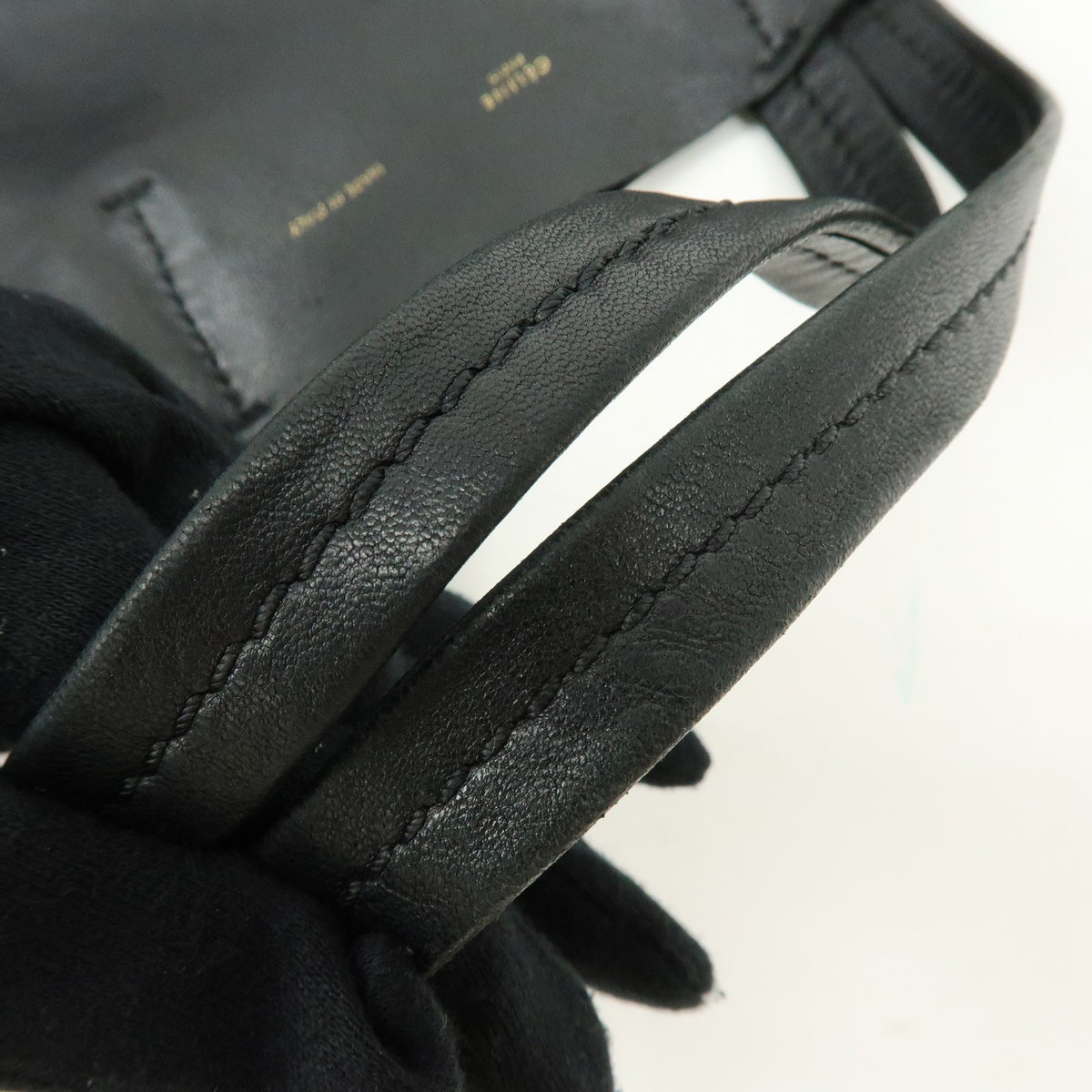 Celine Vertical Cabas Leather, Black, Leather, Tote Bag