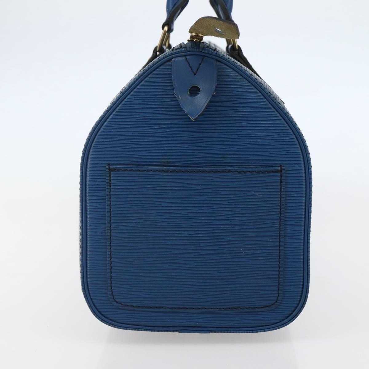 Louis Vuitton Speedy Handbag Epi Leather, BLUE, LEATHER, Handbag