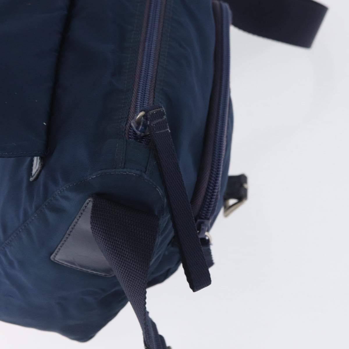 Prada Buckle Messenger Tessuto, Navy, Nylon, Handbag