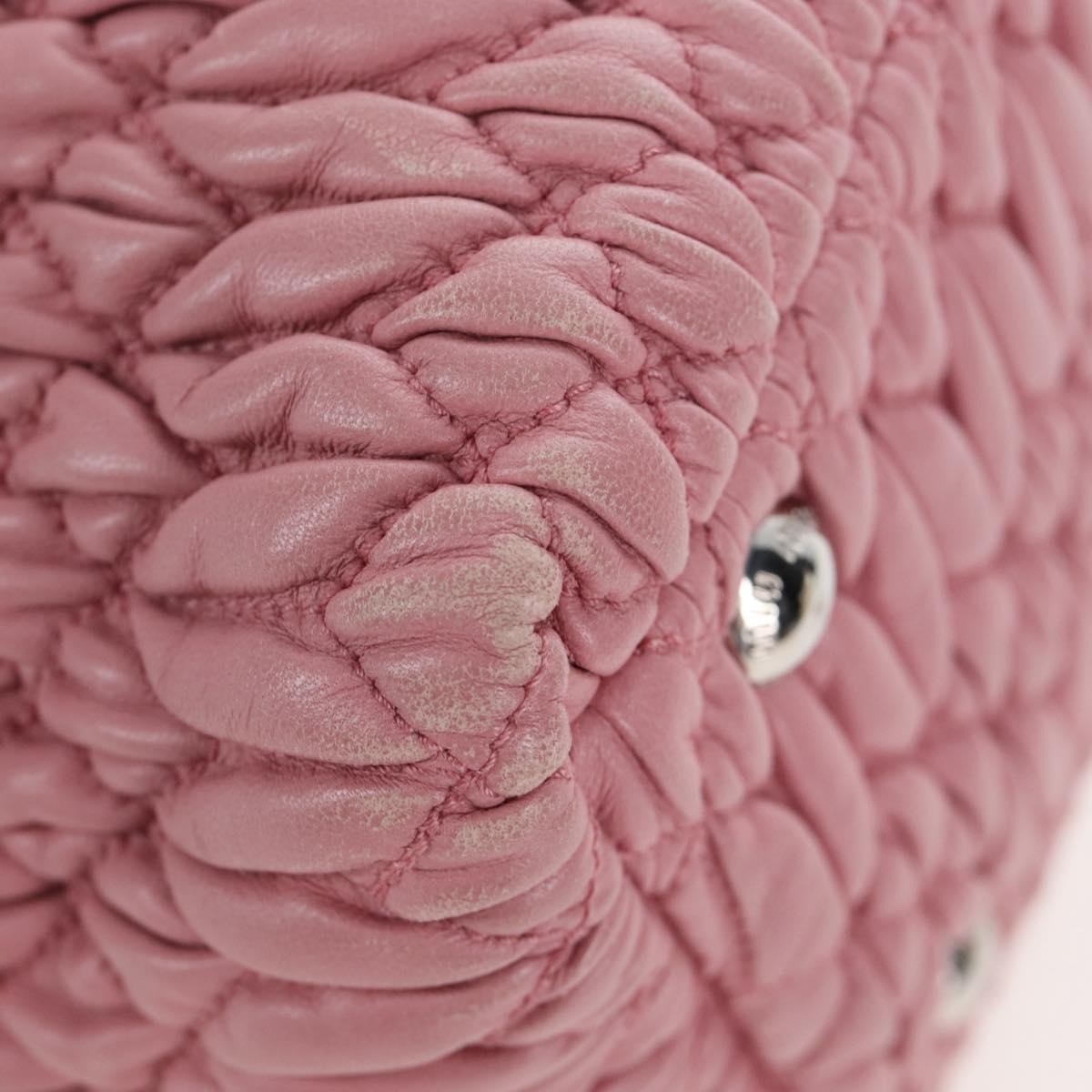 Miu Miu Crystal Convertible Top Handle Matelasse Leather, Pink, Leather, Handbag